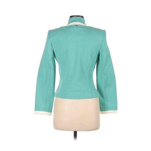 NWT St John Sport Teal Aqua White Gold Accents Zipper Jacket XS - Picture 2 of 4